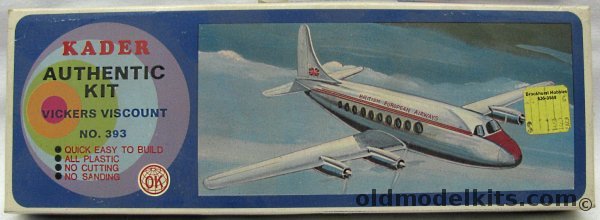 Kader 1/144 Vickers Viscount BEA, 393 plastic model kit